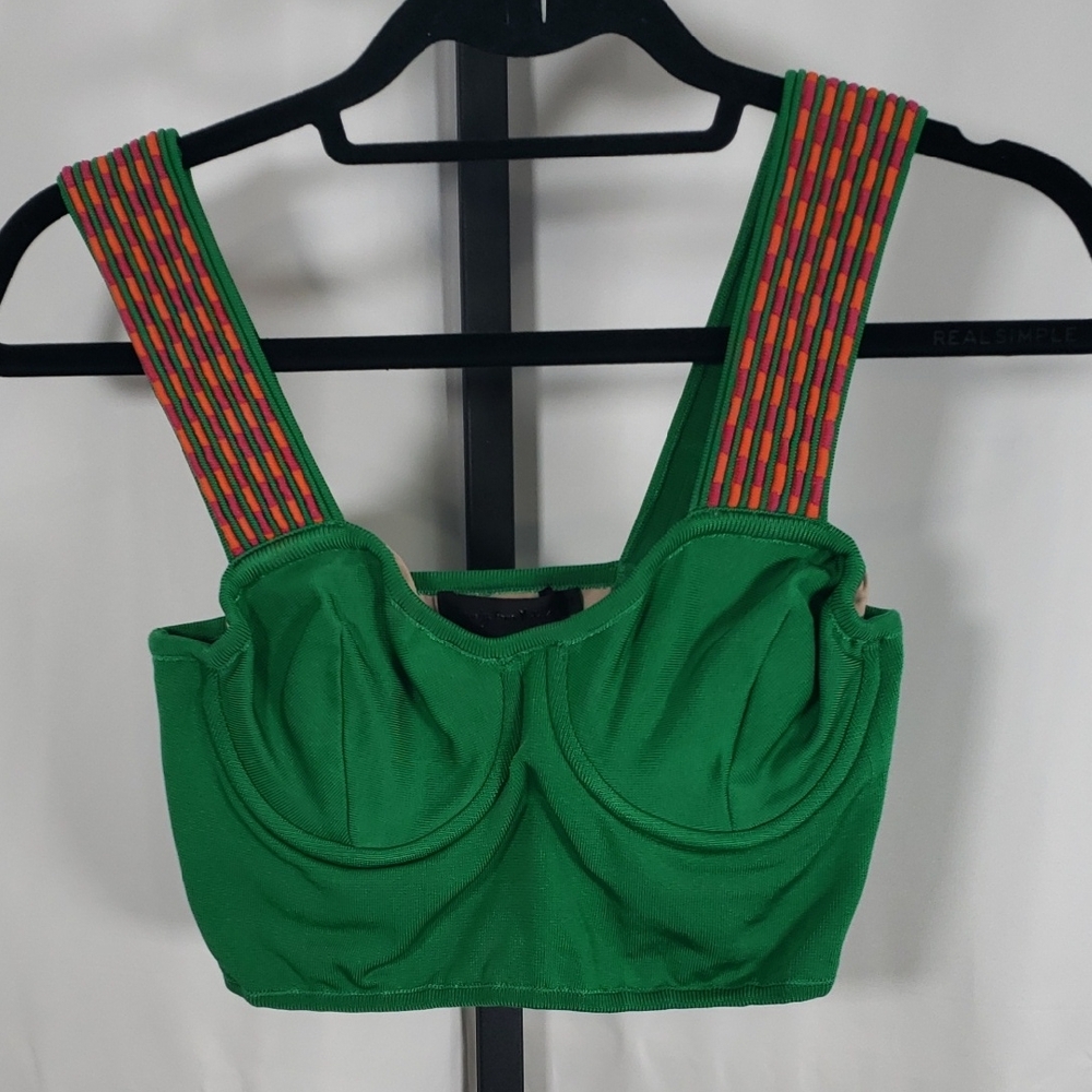 Twenty Four Seven Green and Multicolor‎ Crop Top – Size M – Gently Used